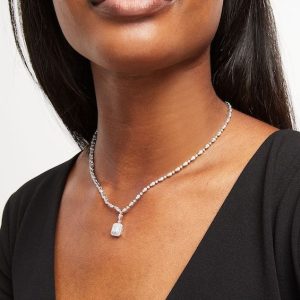  Diamond Accented Moissanite Necklaces