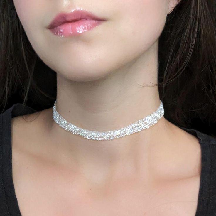 choker vintage crystal glass necklaces