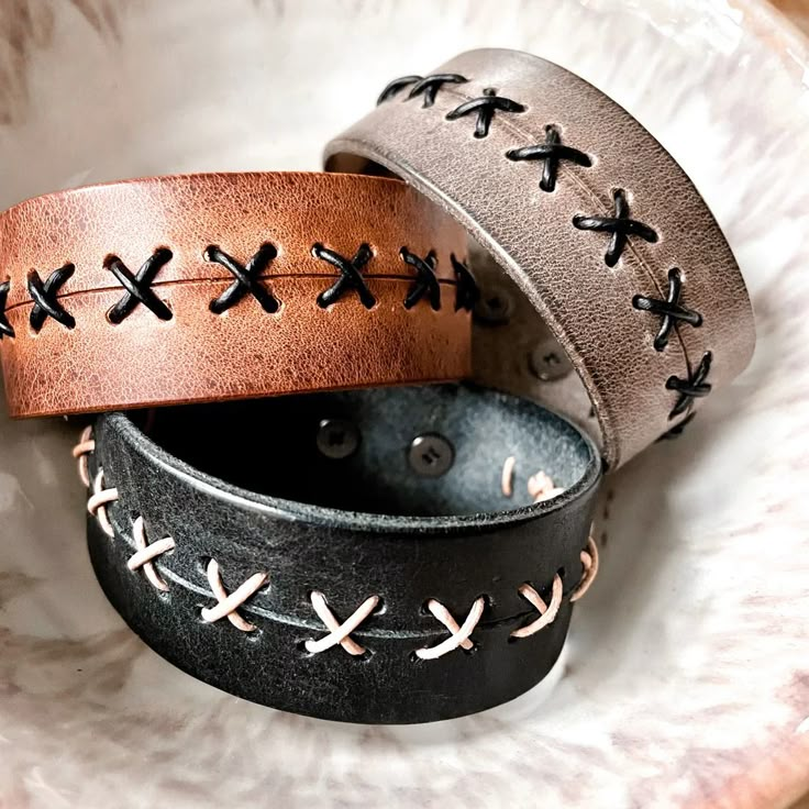 handcrafted leather cuffs