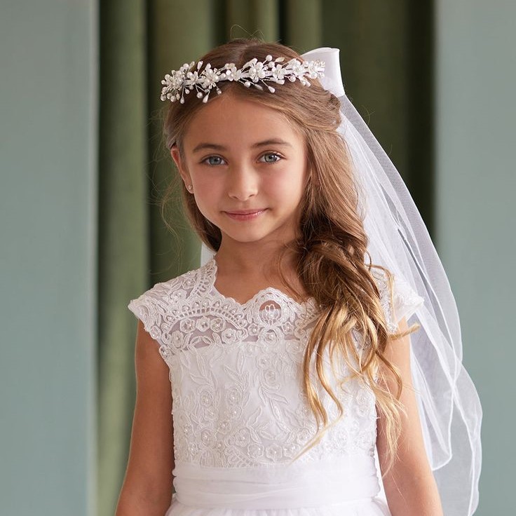 girls' communion headpiece