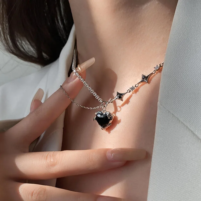 black crystal necklace